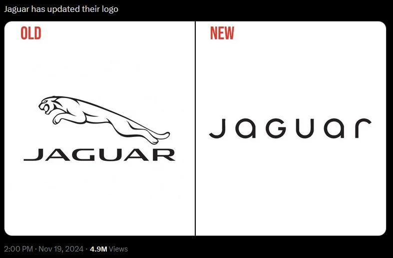 Jaguar's old logo vs new
